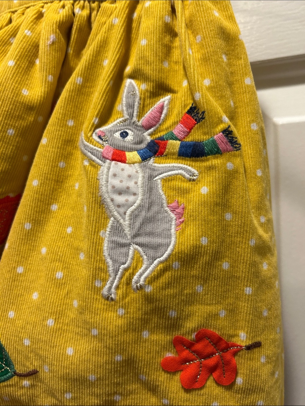 Mini Boden Yellow Fox & Woodland Print Skirt - Picture 5 of 10